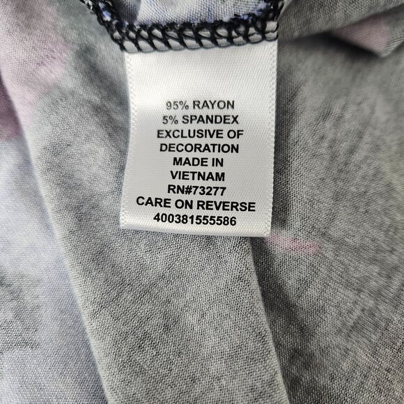 Elle Women's Sleeveless Floral Print Dress Size Large Black/Pink/Blue Casual - Picture 9 of 10